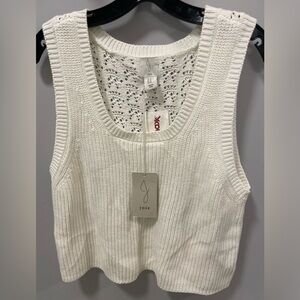 NWT Joie Women's White Rib Sleeveless Knit Top